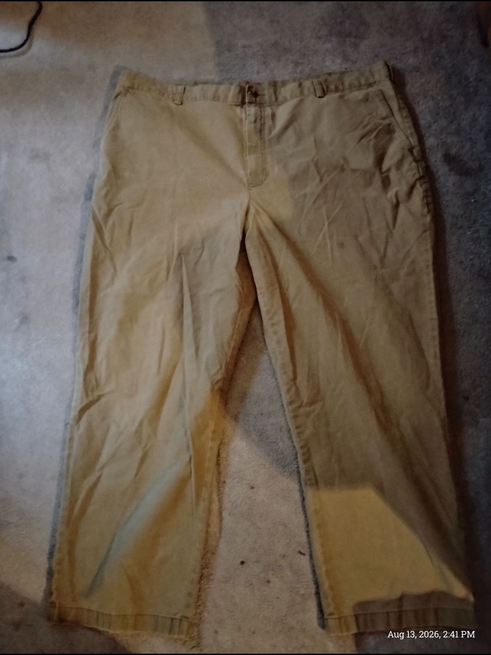 L.L. Bean Men's Khaki Chino Stretch Pants Size: 46Wx30L